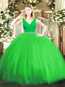 Luxury Sleeveless Beading Floor Length 15 Quinceanera Dress