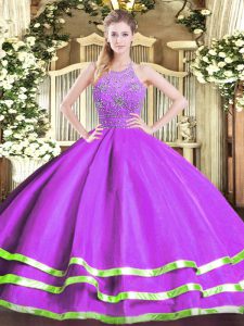 Wonderful Sleeveless Zipper Floor Length Beading 15 Quinceanera Dress