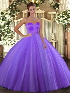 Fantastic Floor Length Ball Gowns Sleeveless Lavender Ball Gown Prom Dress Lace Up