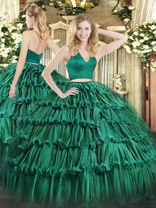 Sleeveless Zipper Floor Length Ruffled Layers Quinceanera Gown