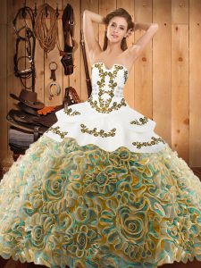 With Train Ball Gowns Sleeveless Multi-color Quinceanera Dresses Sweep Train Lace Up