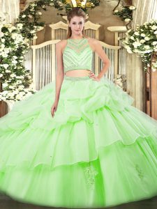 Ideal Sleeveless Ruffles Zipper Quinceanera Dresses