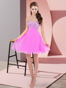 Fabulous Lilac Sweetheart Lace Up Beading Prom Dress Sleeveless