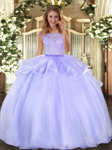 Sleeveless Lace Clasp Handle 15 Quinceanera Dress