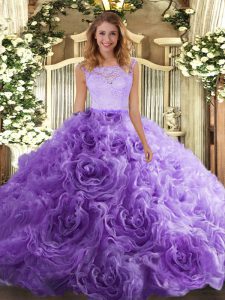 Great Floor Length Lavender Sweet 16 Quinceanera Dress Scoop Sleeveless Zipper