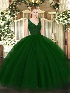 Fabulous Sleeveless Zipper Floor Length Beading Sweet 16 Dress