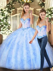 Floor Length Ball Gowns Sleeveless Lavender Sweet 16 Dresses Lace Up