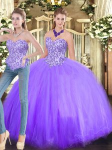 Discount Lavender Sweetheart Lace Up Beading 15 Quinceanera Dress Sleeveless