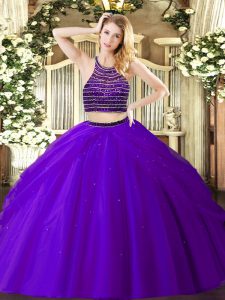 Sleeveless Beading and Ruching Zipper 15 Quinceanera Dress