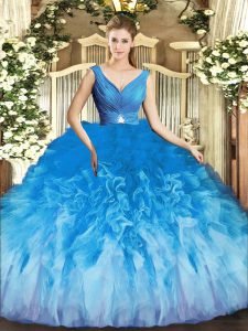 Multi-color Sleeveless Tulle Backless Quinceanera Dress for Sweet 16 and Quinceanera