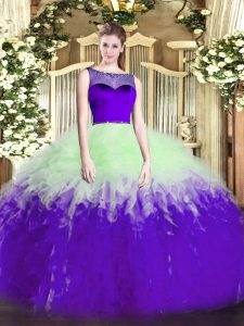Edgy Floor Length Ball Gowns Sleeveless Multi-color 15 Quinceanera Dress Zipper