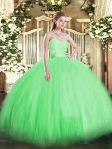 Elegant Green Sleeveless Beading Floor Length Ball Gown Prom Dress