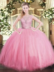 Floor Length Ball Gowns Sleeveless Baby Pink Quinceanera Dresses Backless