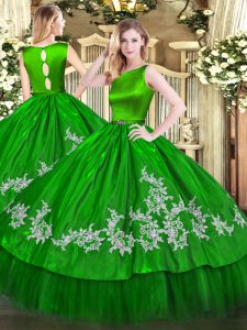 Clearance Sleeveless Clasp Handle Floor Length Embroidery Sweet 16 Dress