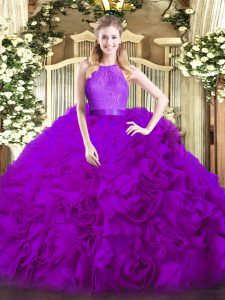 Sleeveless Zipper Floor Length Lace Vestidos de Quinceanera
