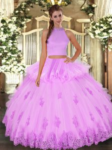 Smart Sleeveless Backless Floor Length Beading and Appliques and Ruffles Quince Ball Gowns