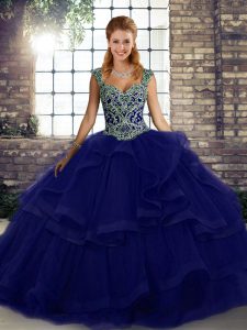 Top Selling Floor Length Ball Gowns Sleeveless Purple Quinceanera Gowns Lace Up