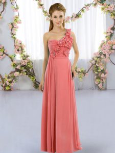 Romantic Sleeveless Lace Up Floor Length Hand Made Flower Dama Dress for Quinceanera