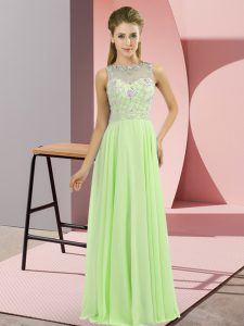 Exceptional Floor Length Empire Sleeveless Prom Evening Gown Zipper