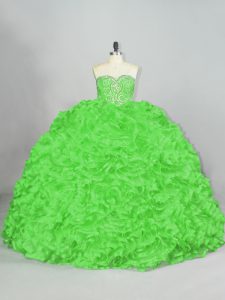 Captivating Sleeveless Beading and Ruffles Lace Up Sweet 16 Dresses