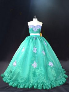 Ball Gowns Sleeveless Turquoise Vestidos de Quinceanera Zipper