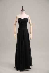 Modern Sleeveless Zipper Floor Length Ruching Evening Dress