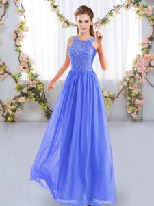 Sleeveless Zipper Floor Length Lace Dama Dress