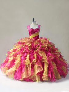 Floor Length Ball Gowns Sleeveless Multi-color Quinceanera Gown Zipper