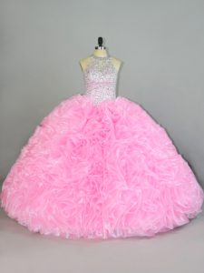 Enchanting Sleeveless Lace Up Floor Length Beading and Ruffles Quinceanera Dresses