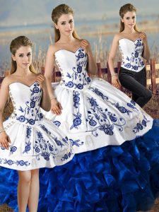 High Quality Sleeveless Embroidery and Ruffles Lace Up Vestidos de Quinceanera