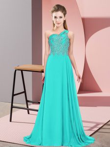 Sleeveless Beading Side Zipper Homecoming Dress