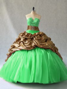 Dazzling Sleeveless Beading and Pick Ups Lace Up Quinceanera Gowns