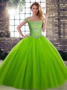 Sleeveless Lace Up Floor Length Beading Sweet 16 Quinceanera Dress