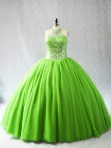 Spectacular Beading Quinceanera Gowns Lace Up Sleeveless Court Train