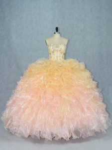 Designer Ball Gowns Quinceanera Dresses Multi-color Sweetheart Organza Sleeveless Floor Length Lace Up