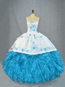 Ideal Organza Sleeveless Quinceanera Dresses and Beading and Ruffles