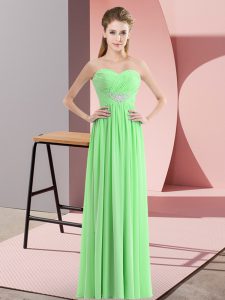 Hot Selling Zipper Prom Dress Beading Sleeveless Floor Length