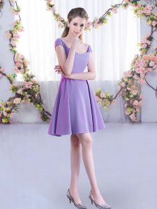 Glorious Straps Cap Sleeves Chiffon Court Dresses for Sweet 16 Ruching Zipper