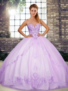 Cheap Sleeveless Beading and Embroidery Lace Up Quinceanera Gown