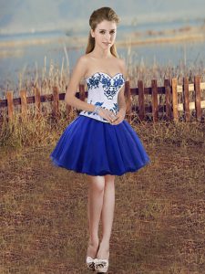 Custom Design Sleeveless Lace Up Mini Length Embroidery Evening Dress