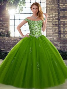Spectacular Sleeveless Lace Up Floor Length Beading Ball Gown Prom Dress