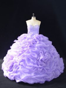 Elegant Sleeveless Lace Up Beading and Pick Ups and Hand Made Flower Quinceanera Dresses