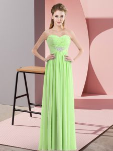 Glittering Floor Length Empire Sleeveless Dress for Prom Zipper