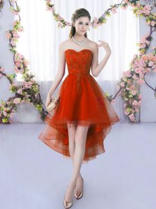 New Style Sweetheart Sleeveless Tulle Vestidos de Damas Lace Lace Up