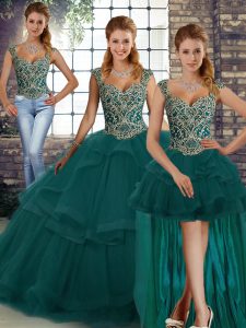 Admirable Sleeveless Lace Up Floor Length Beading and Ruffles Quinceanera Dresses