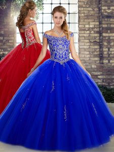 Tulle Sleeveless Floor Length Sweet 16 Dresses and Beading