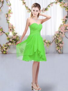 Chiffon Sweetheart Sleeveless Lace Up Ruffles and Ruching Quinceanera Court of Honor Dress in