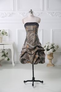 Romantic Strapless Sleeveless Printed Prom Party Dress Pick Ups Lace Up