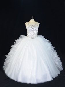 Sleeveless Beading Lace Up Quinceanera Gowns