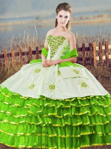 Sweetheart Sleeveless Lace Up 15 Quinceanera Dress Organza